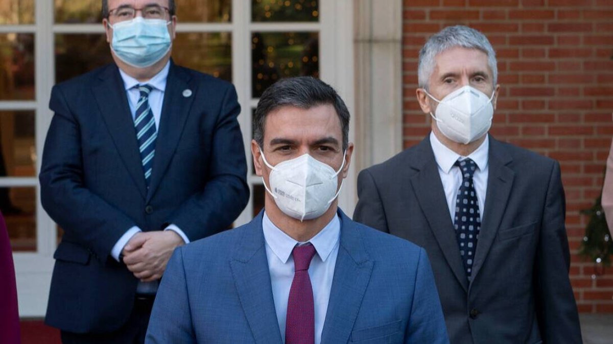 Pedro Sánchez, Iceta y Marlaska