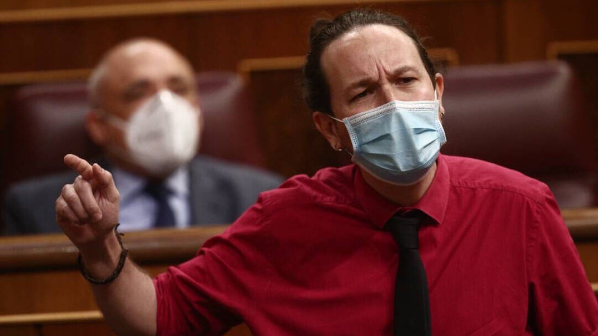 Pablo Iglesias el miércoles en el Congreso.
