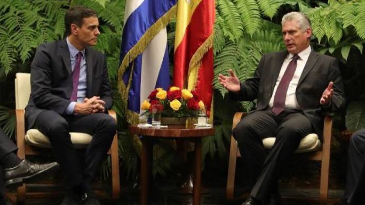 Sánchez recibido en audiencia por Díaz Canel en el 