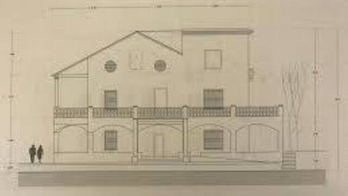 Boceto de l edificio de la Finca de Benisaudet