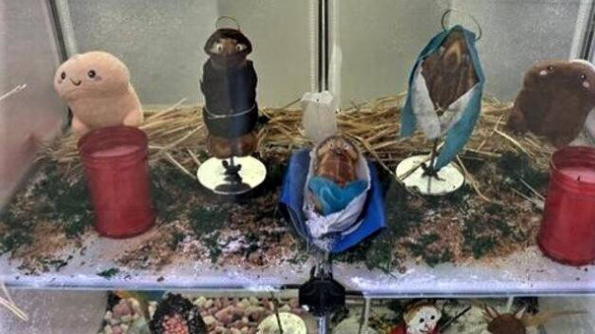 Escaparate del Belén erótico en una tienda de Sevilla.