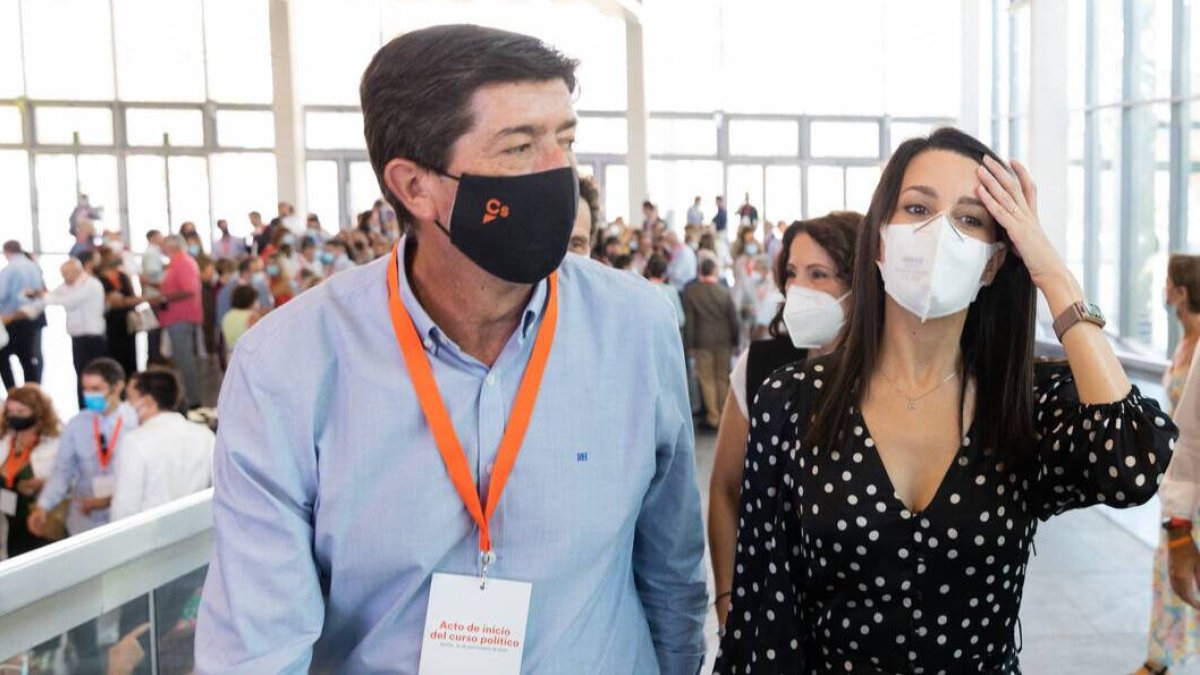 Juan Marín e Inés Arrimadas, este domingo en Sevilla