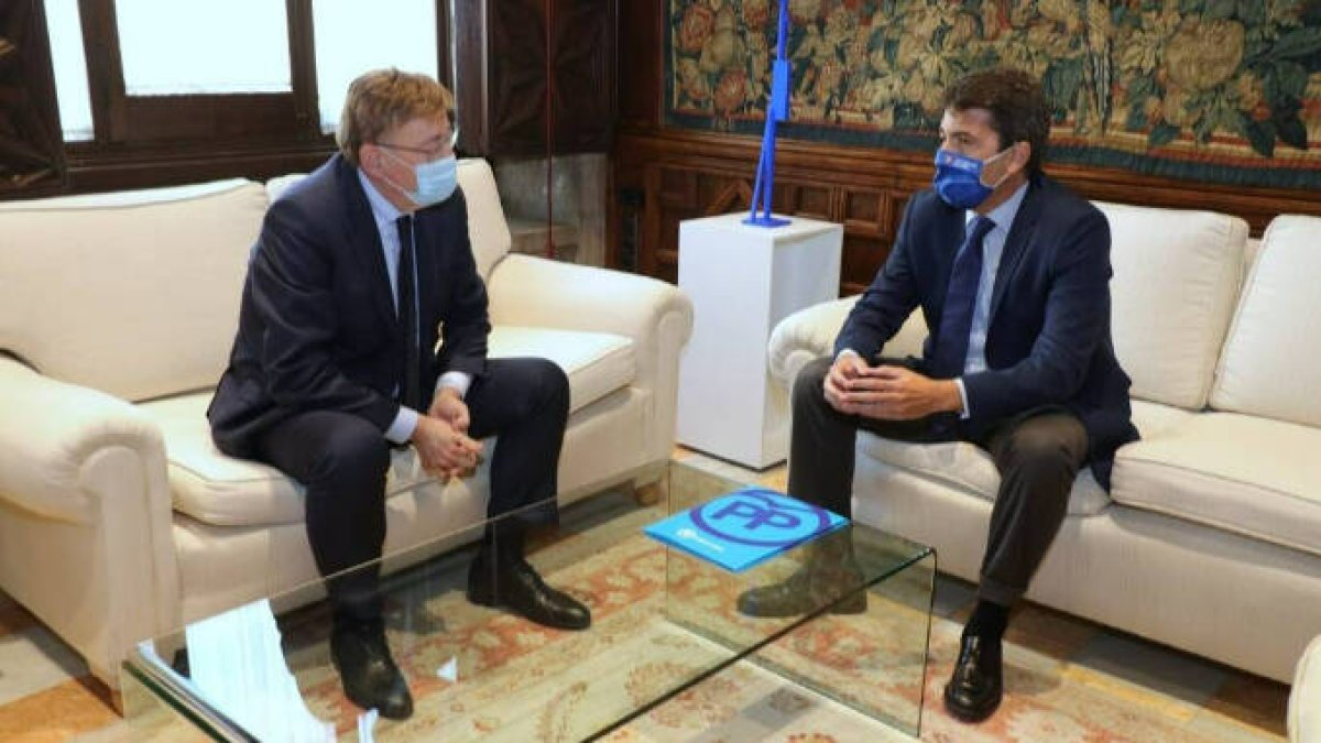 Ximo Puig y Carlos Mazón en el Palau de la Generalitat
