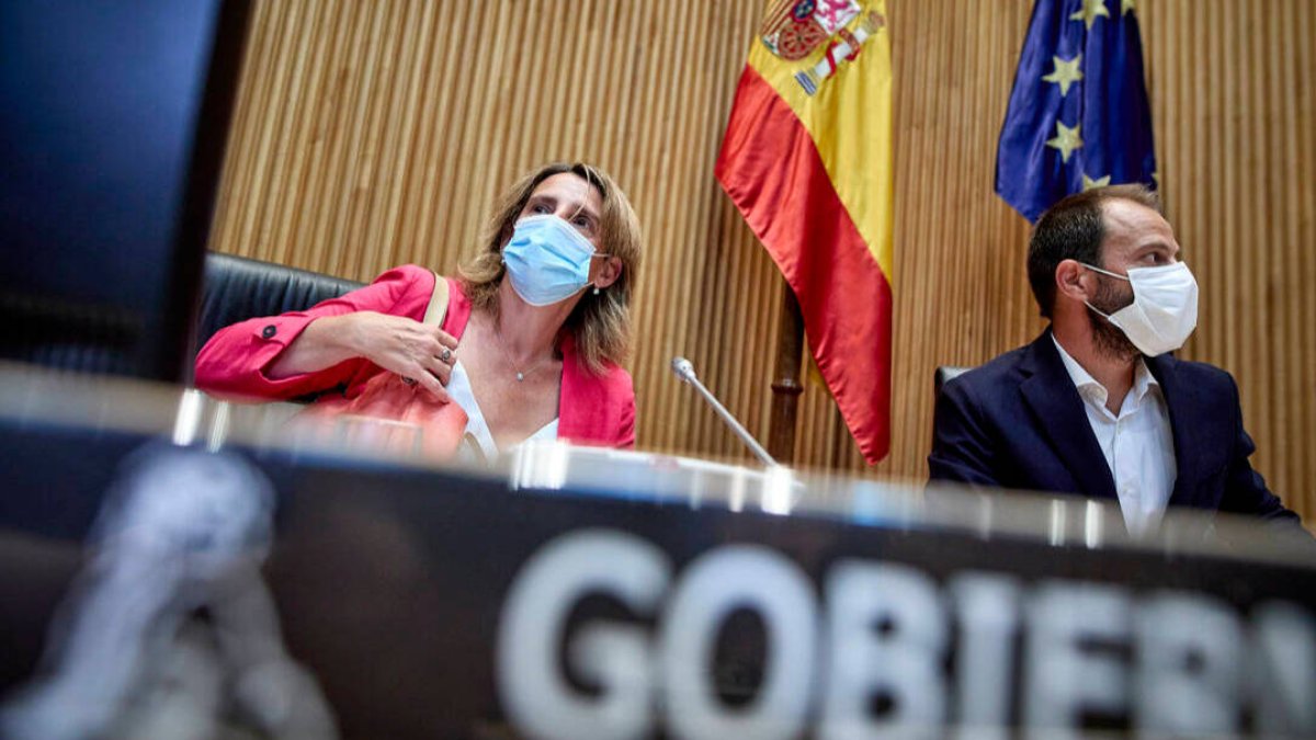 Teresa Ribera durante su comparecencia de la semana pasada en el Congreso.