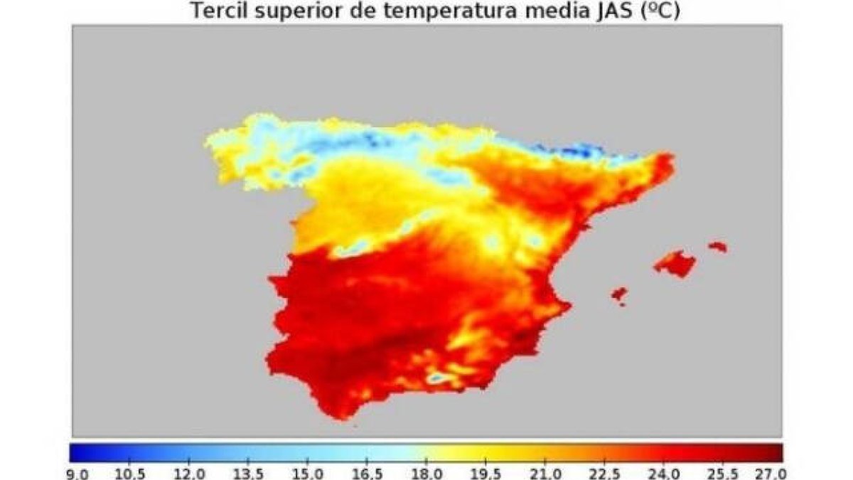 Mapa de predicción de calor de la Agencia Estatal de Meteorología / AEMET