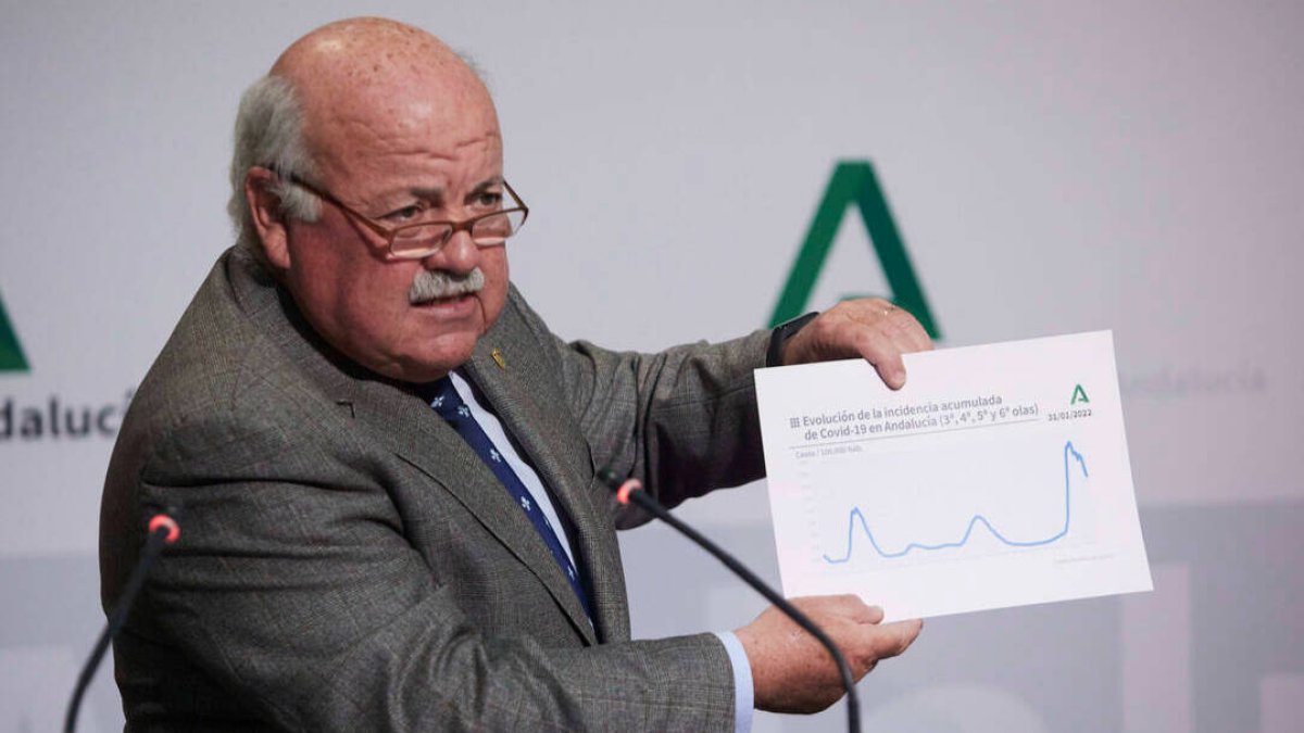 El consejero de Salud de la Junta de Andalucía, Jesús Aguirre, tras la celebración del Consejo de Gobierno.