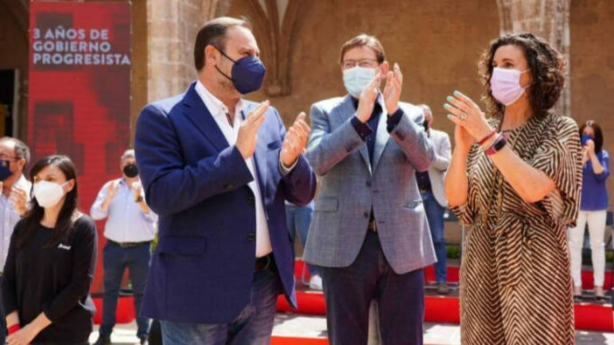José Luis Ábalos, Ximo Puig y Mercedes Caballero