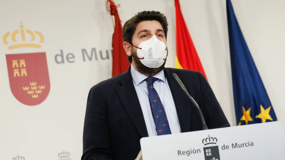 El presidente de la Región de Murcia, Fernando López Miras (PP).