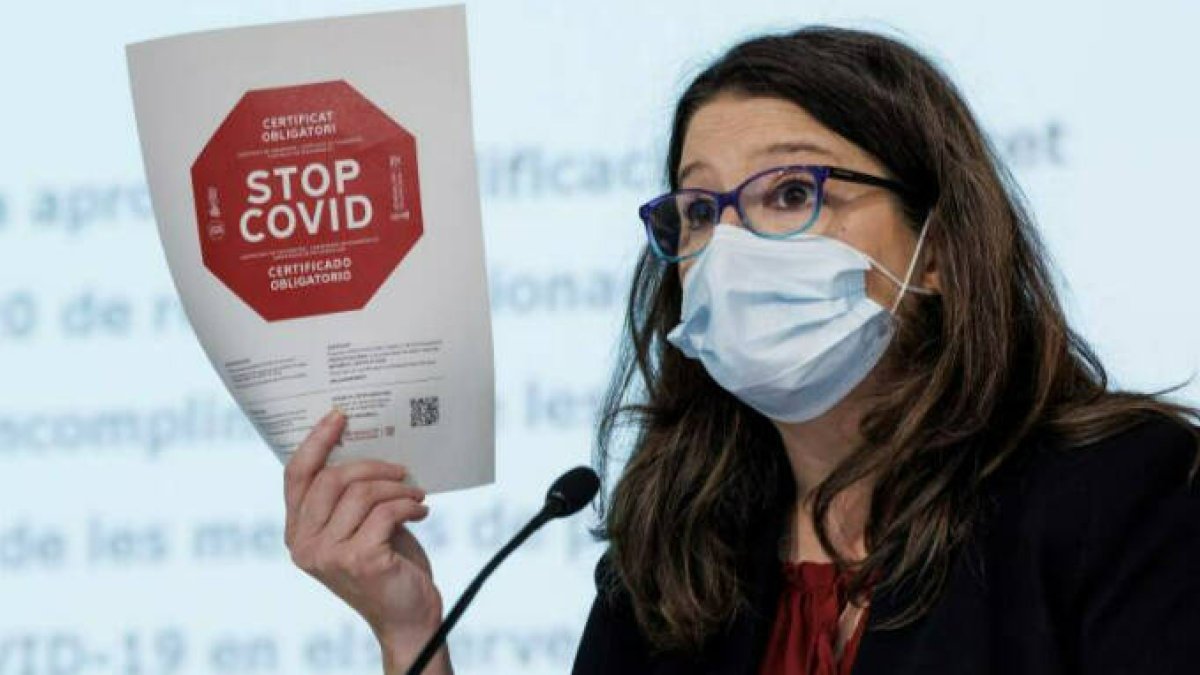 Mónica Oltra en la rueda de prensa del pleno del Consell