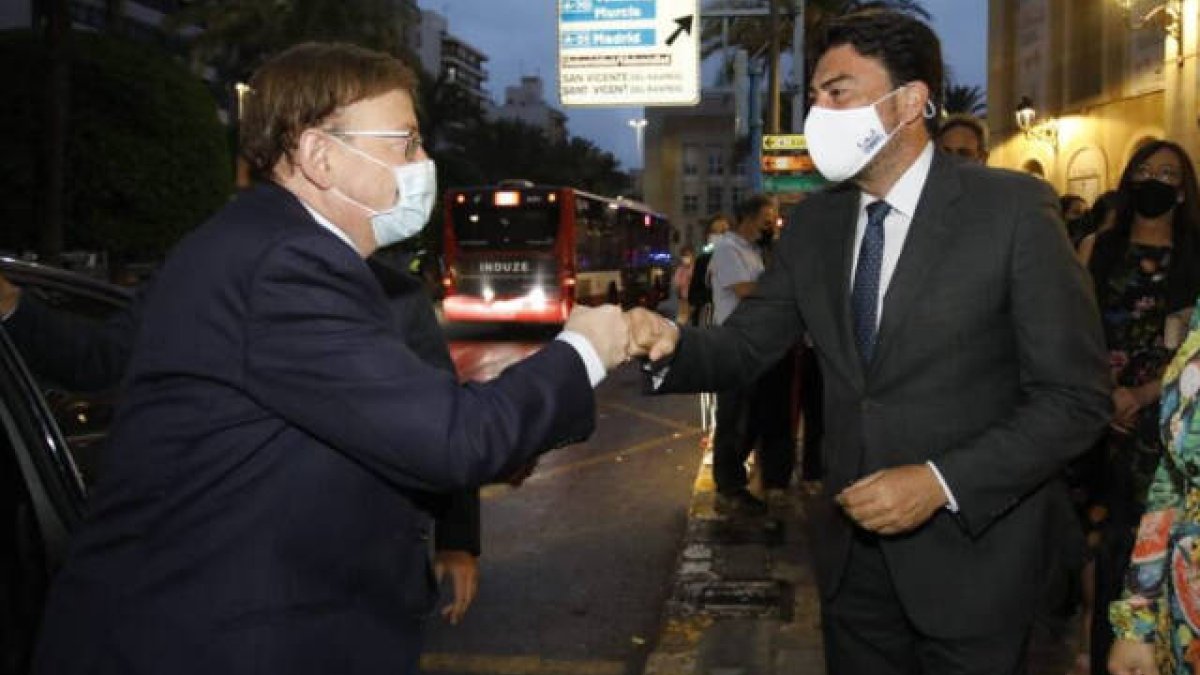 El alcalde de Alicante, Luis Barcala y presidente de la Generalitat, Ximo Puig