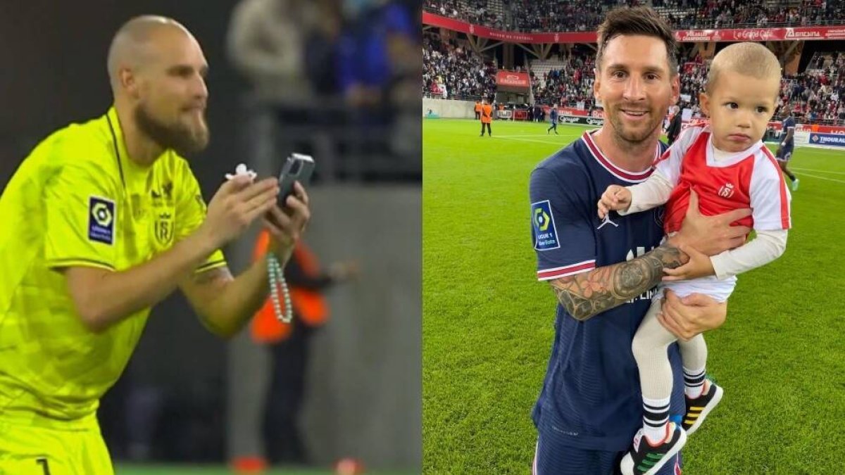 Lo nunca visto: el portero del Reims le pide a Messi una foto con su hijo