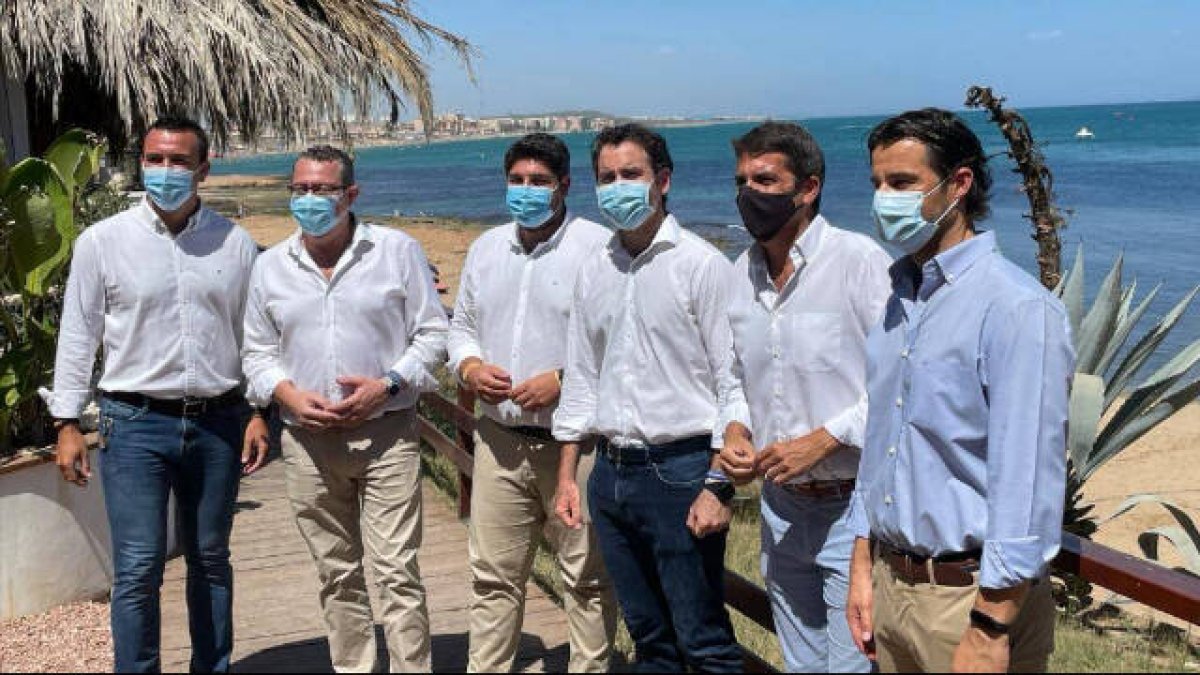 Carlos Mazón con García Egea, López Miras y otros líderes populares en Torrevieja