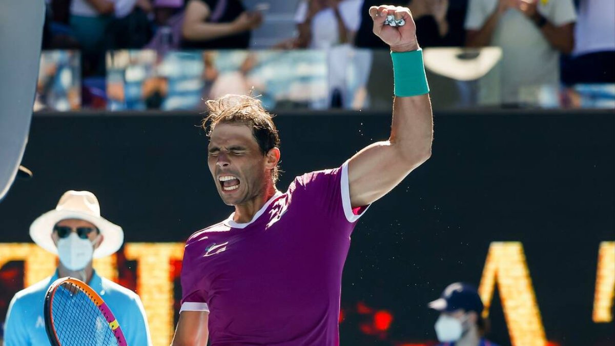 Rafa Nadal, victorioso en su segundo partido en Australia.