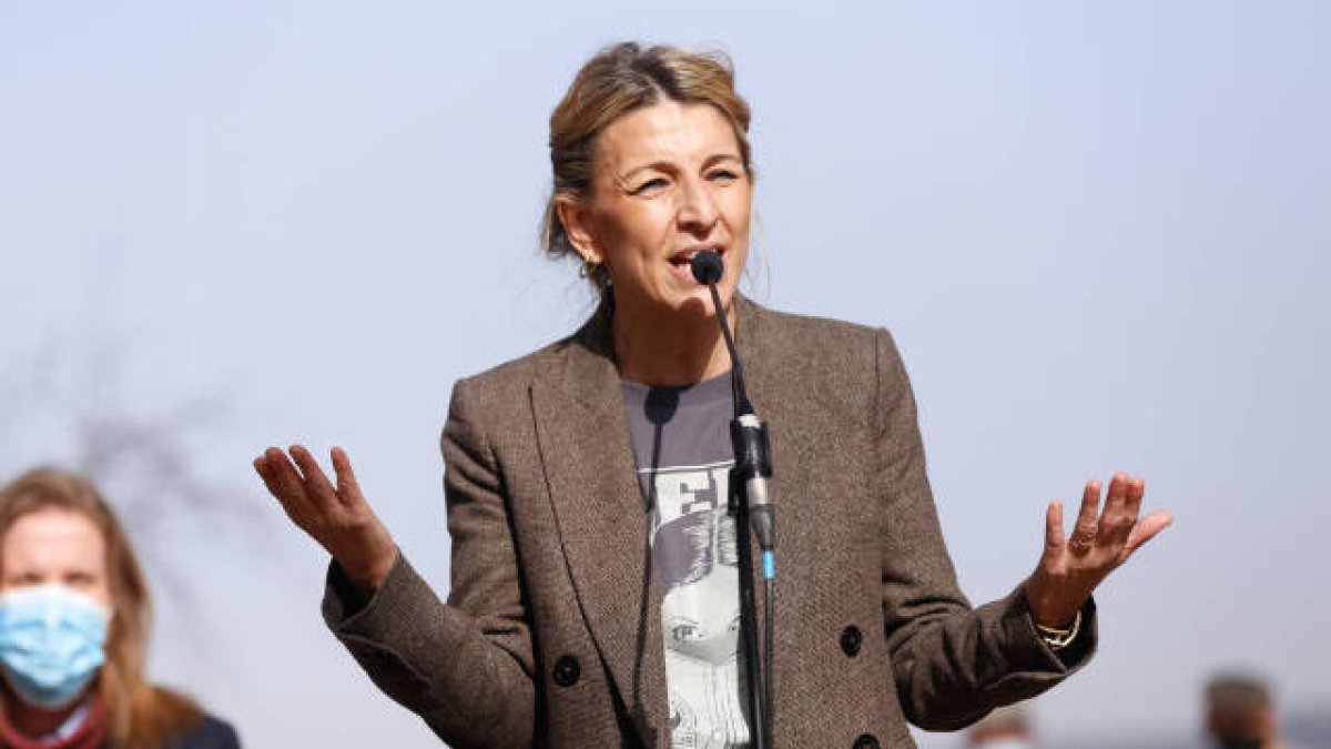 La vicepresidenta segunda del Gobierno y ministra de Trabajo, Yolanda Díaz, participó en un acto electoral esta semana en Castronuño, Valladolid.