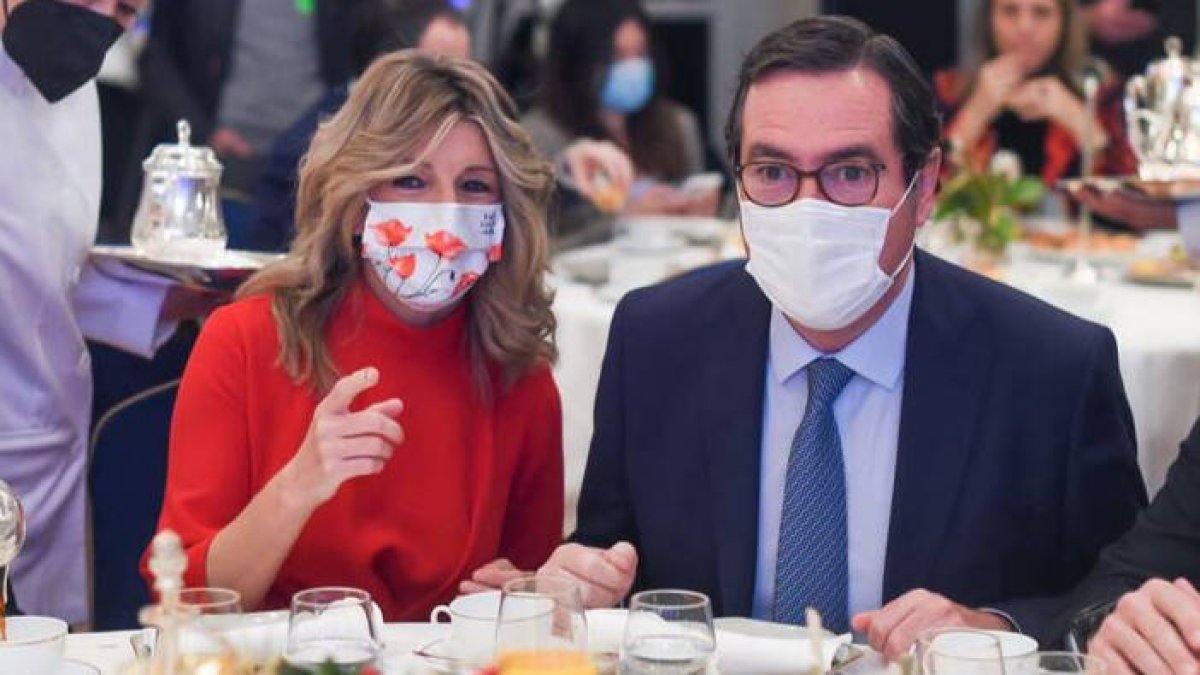 Yolanda Díaz y Antono Garamendi