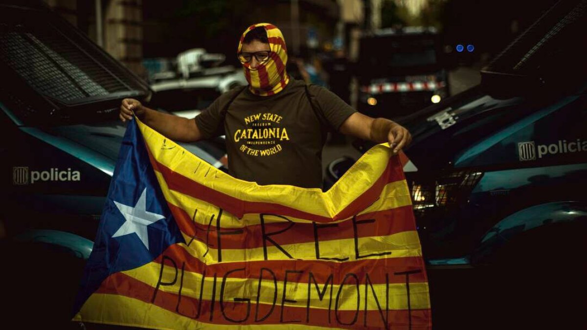 Protestas tras la detención de Puigdemont.