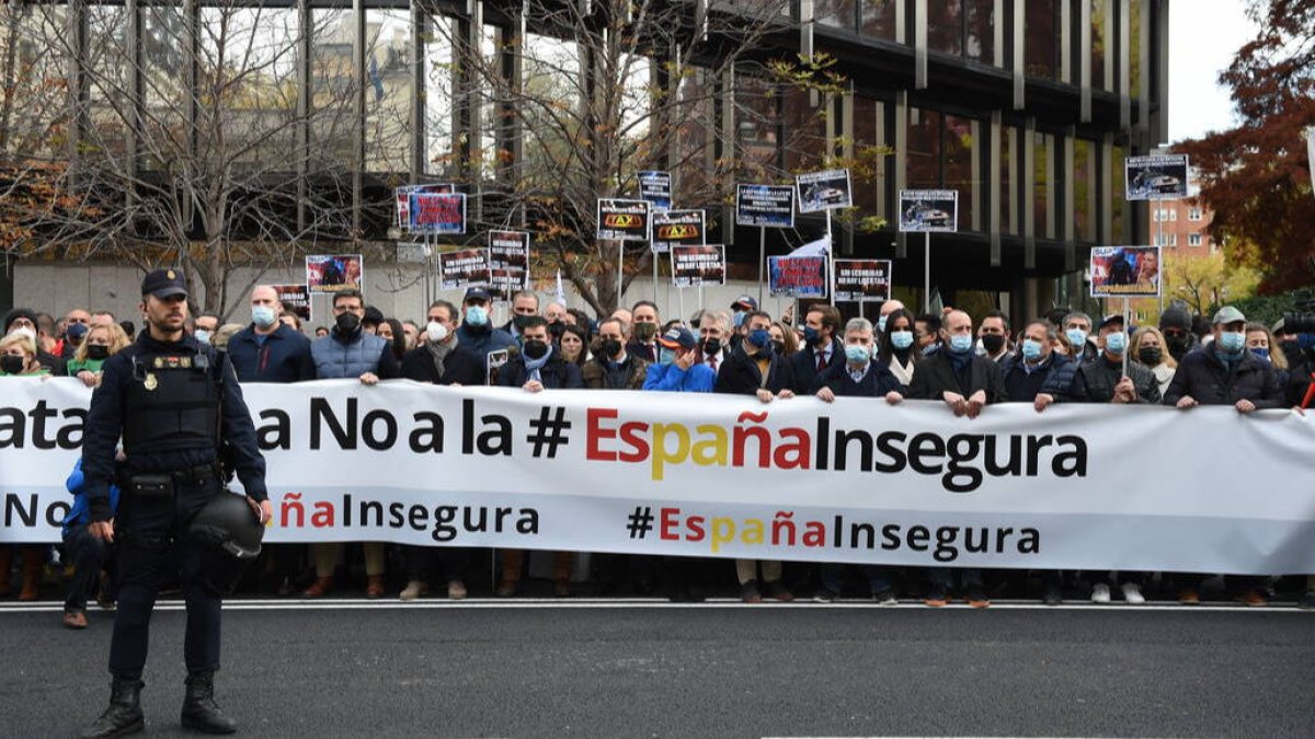 Manifestantes contra la nueva Ley de Seguridad Ciudadana