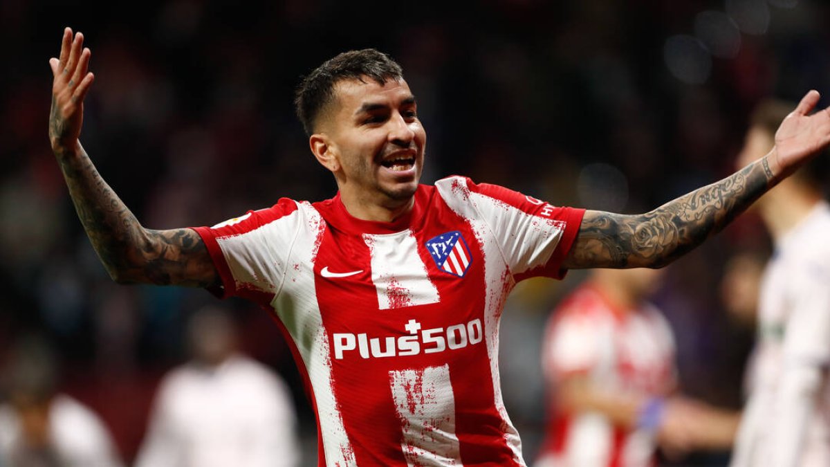 Ángel Correa celebra un gol ante el Getafe.