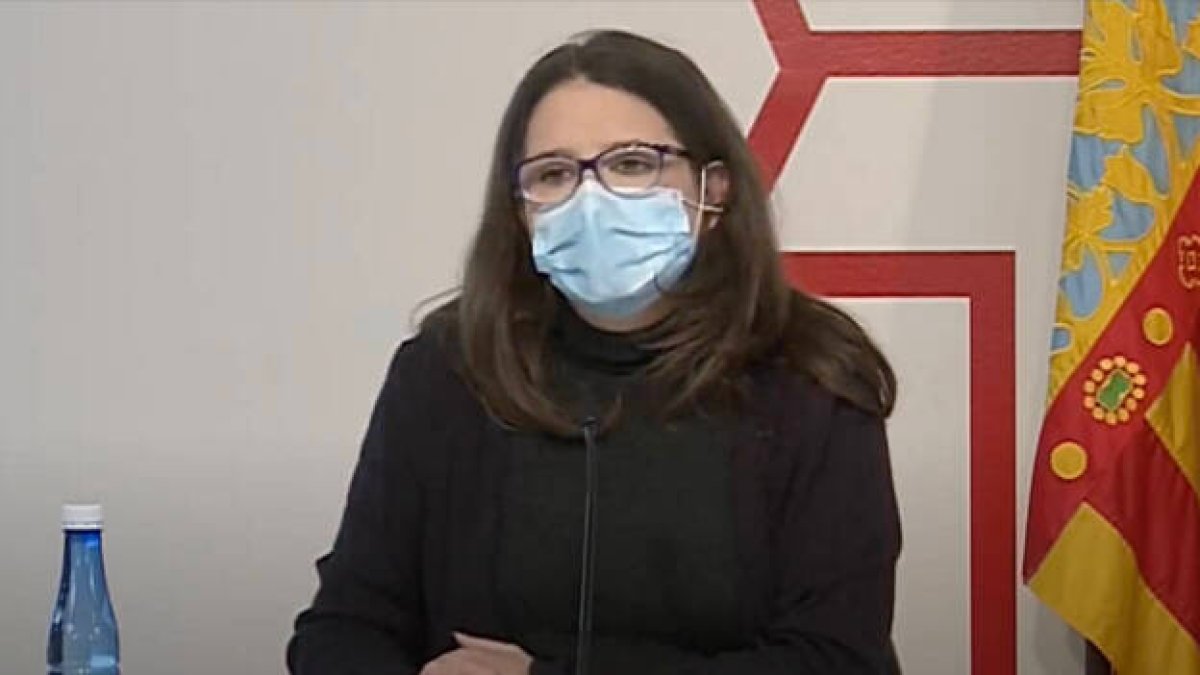 Mónica Oltra en la rueda de prensa del pleno del Consell