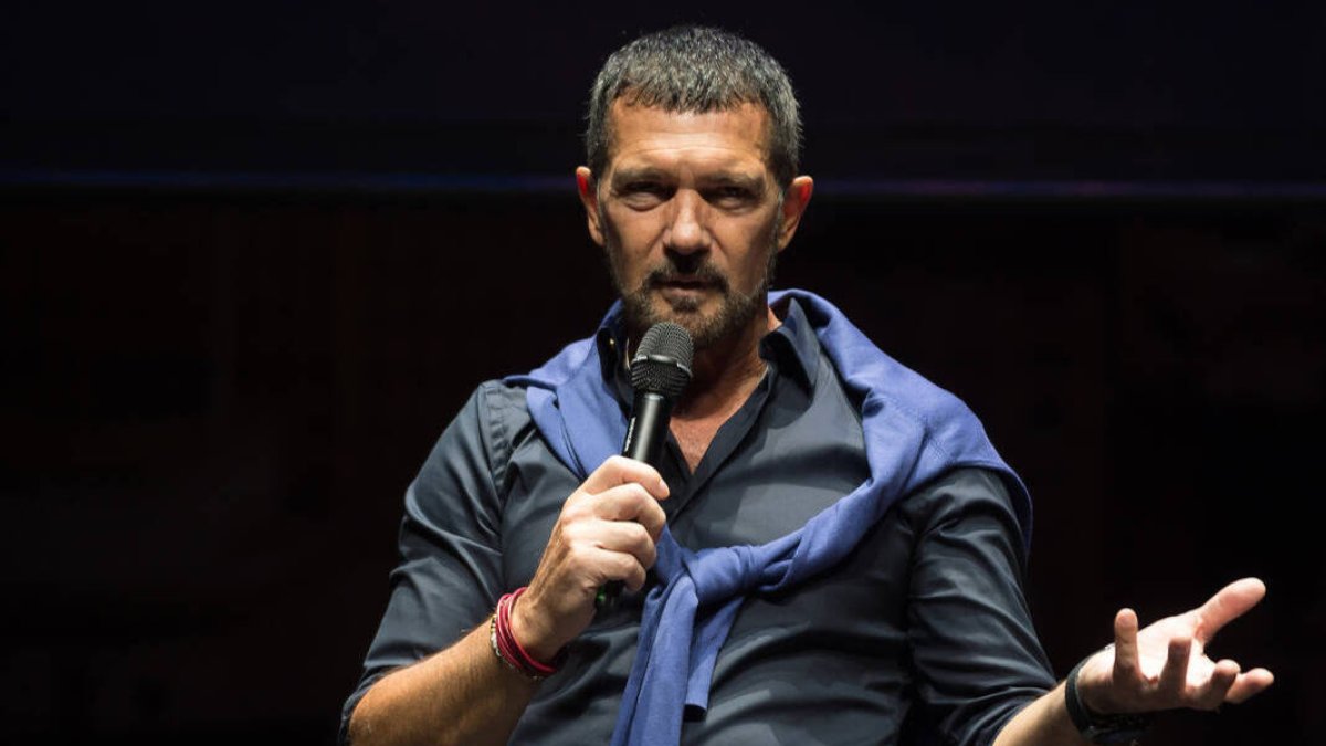 Antonio Banderas en los ensayos del musical Company en Málaga.