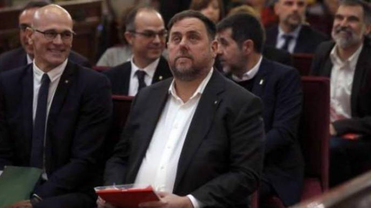 Los líderes del procés, durante el juicio en el Supremo.