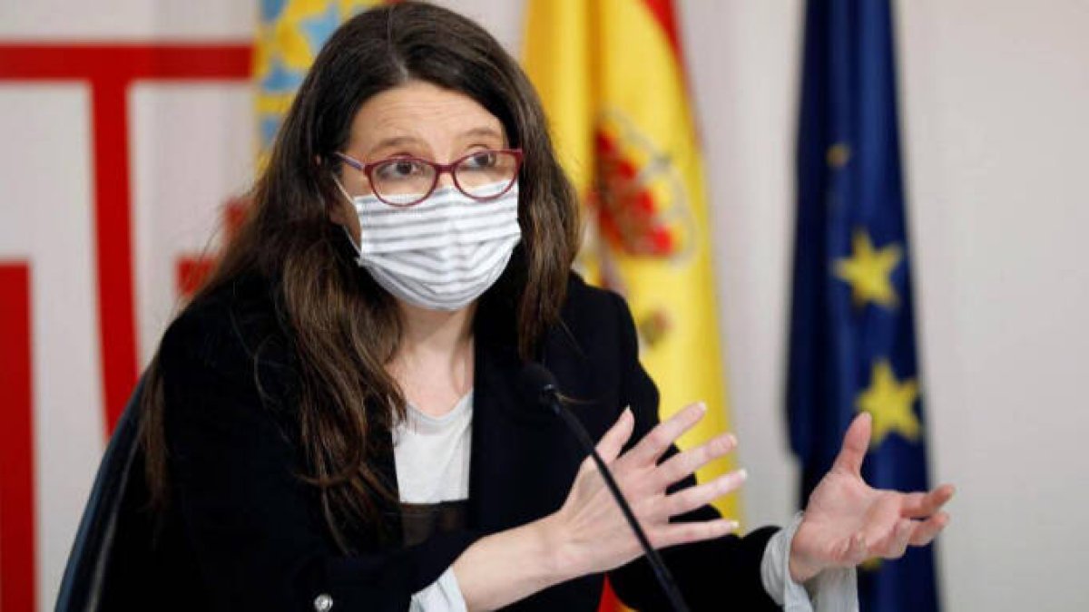 Mónica Oltra en la rueda de prensa posterior al pleno del Consell
