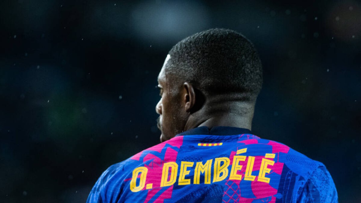 Dembélé, durante el partido ante el Benfica