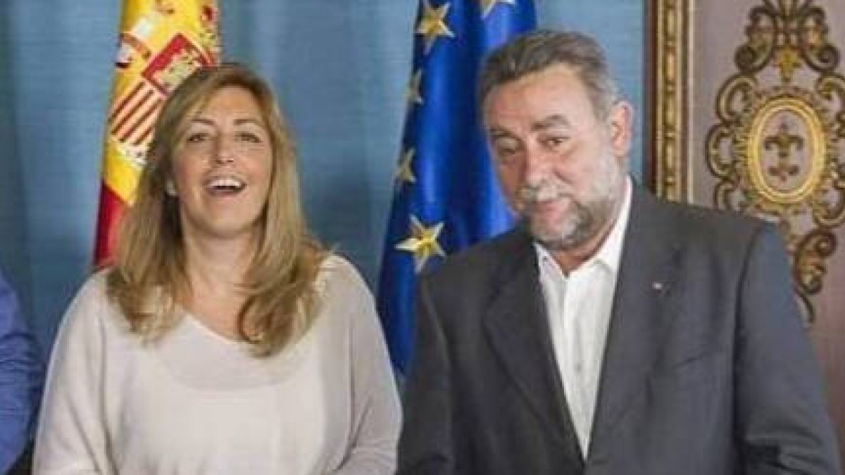 Susana Díaz y el exlíder de la UGT en Andalucía.