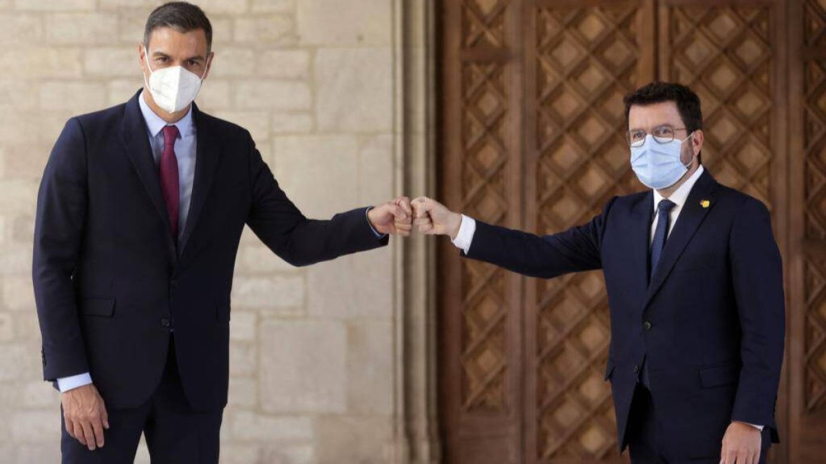 Pedro Sánchez y Pere Aragonés