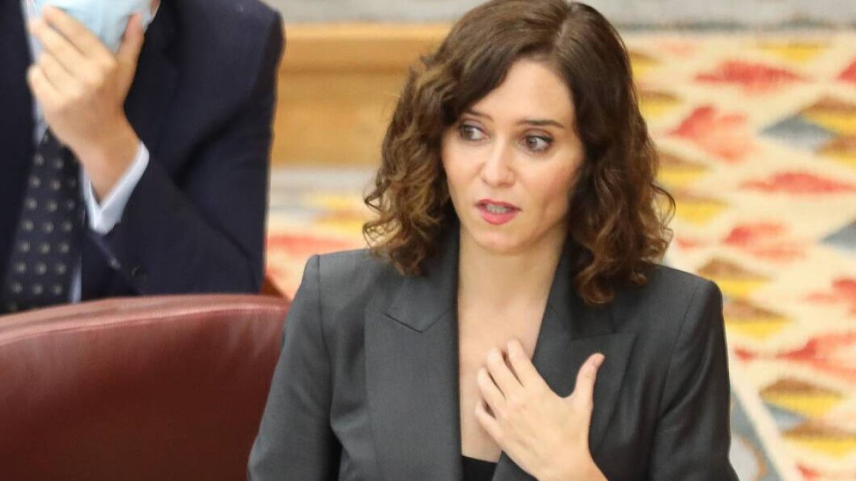 Isabel Díaz Ayuso en la Asamblea de Madrid