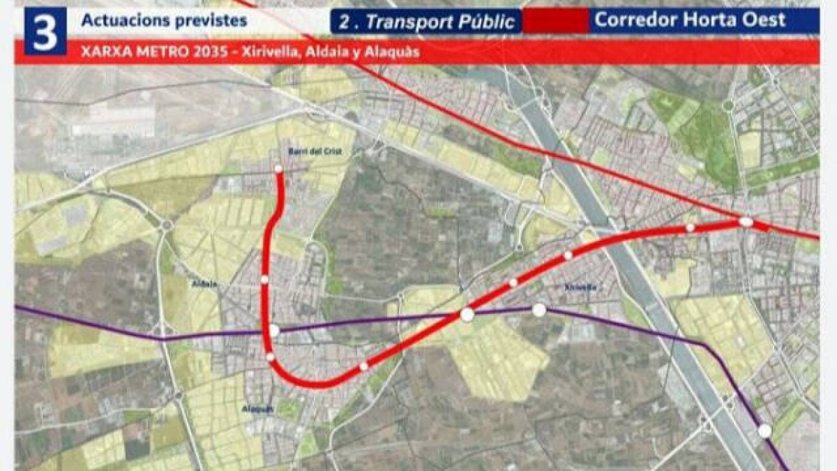 Futura Línea 14 de Metrovalencia prevista para 2035