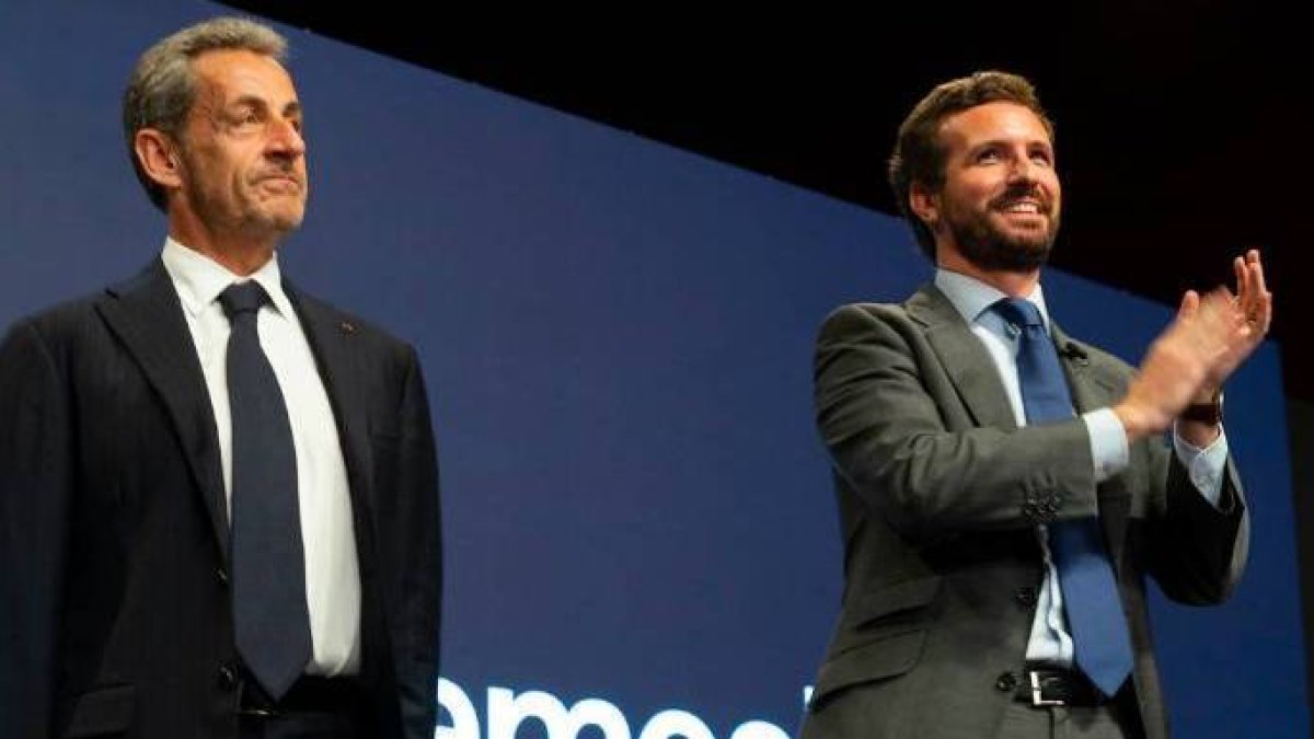 Sarkozy, este miércoles arropando a Pablo Casado.