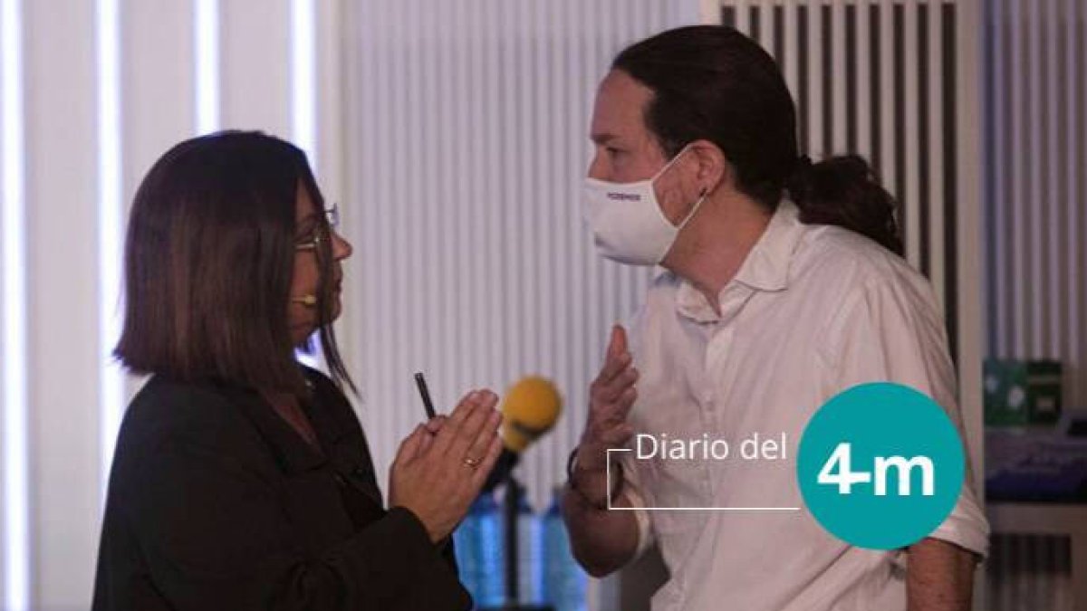 Pablo Iglesias con Angels Barceló en la Ser