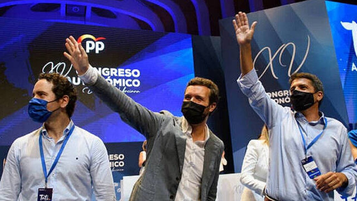Pablo Casado, Carlos Mazón y Teodoro García Egea