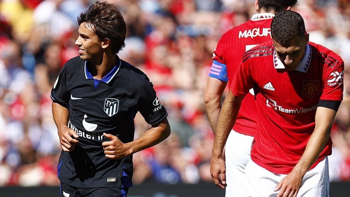 Joao Félix celebra su gol ante el Manchester United.