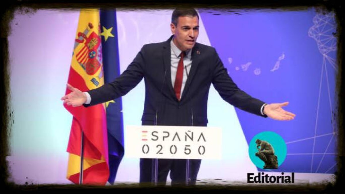 Pedro Sánchez, presentando 