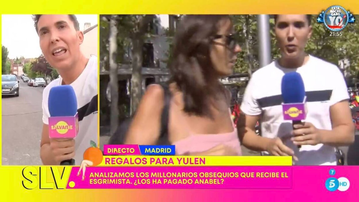 Momento exacto del percance en pleno directo (Mediaset)
