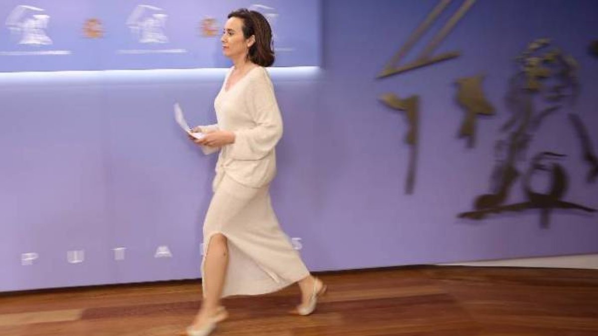 La secretaria general del PP, Cuca Gamarra, este martes en el Congreso.