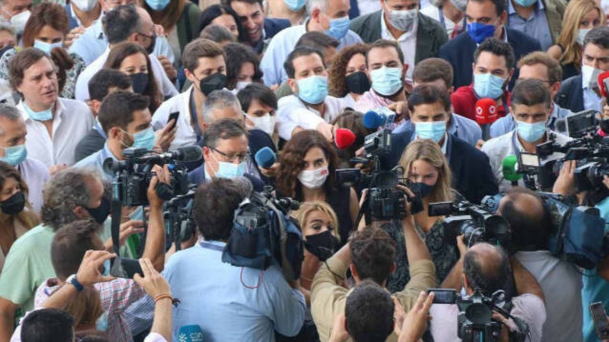 Llegada de Ayuso a Valencia la pasada Convención del PP rodeada de expectación