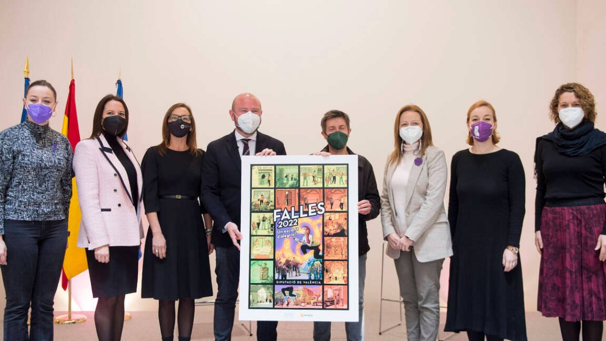 El presidente de la Diputación en la presentación del cartel de las Fallas 2022