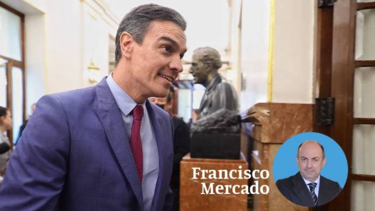 Pedro Sánchez, en los pasillos del Congreso.