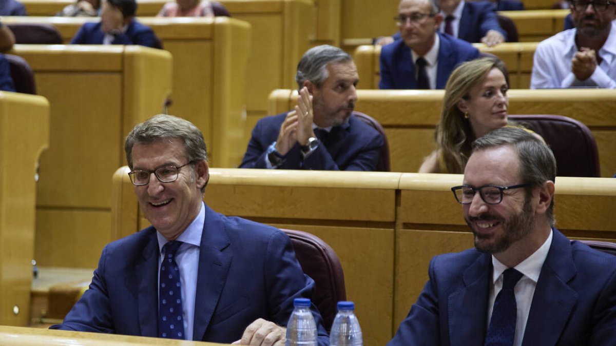 Feijóo, este martes en el Senado.