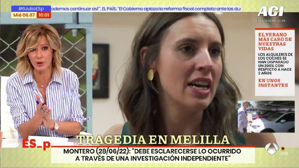 Susanna Griso rectifica tras difundir un “bulo” de Irene Montero