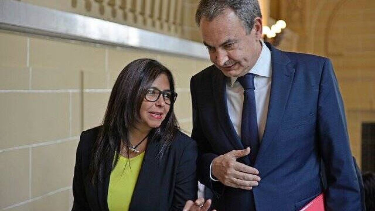 Delcy Rodríguez y José Luis Rodríguez Zapatero