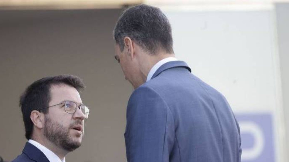 Pere Aragonés y Pedro Sánchez, este pasado viernes en Barcelona.