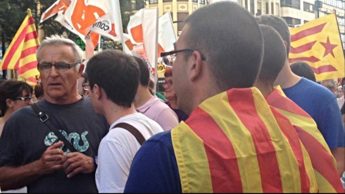 Joan Ribó en una manifestación catalanista