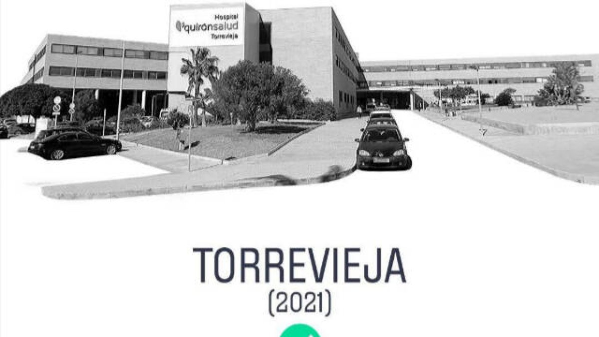 Foto que mueve Compromís atribuyendo el hospital Quirón al hospital de Torrevieja