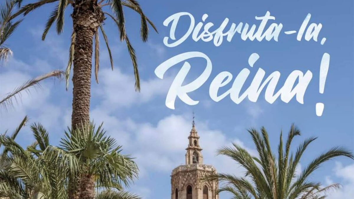 Eslogan del polémico cartel de la Plaza de la Reina.