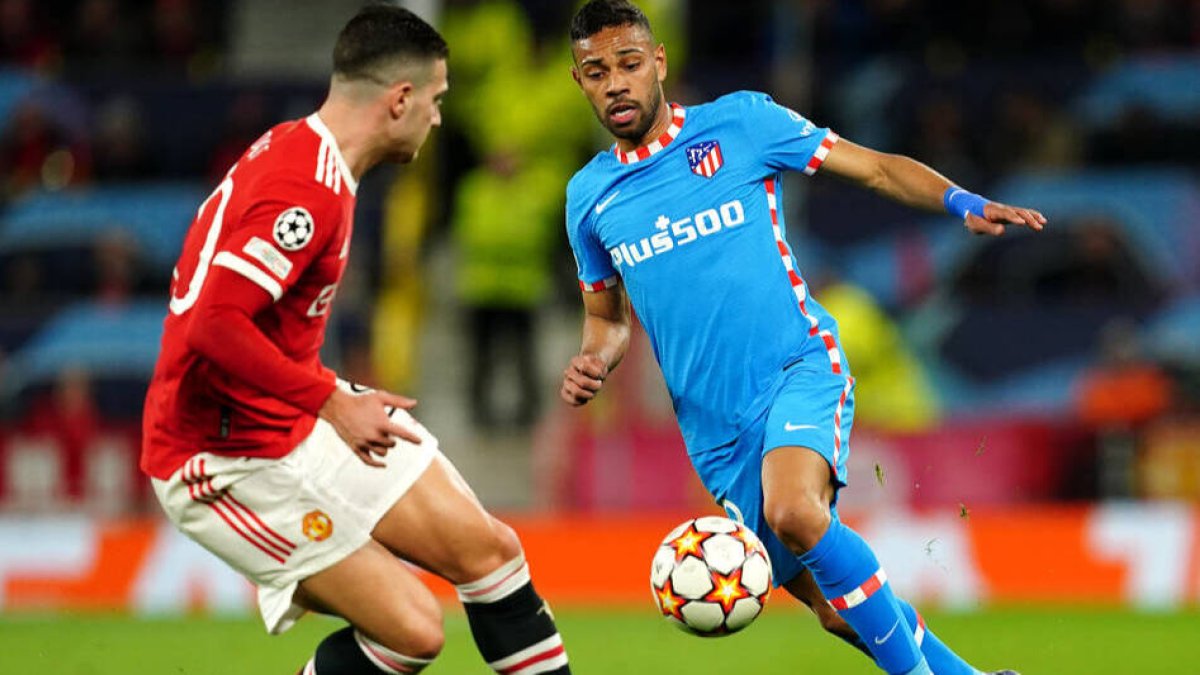 Renan Lodi, autor del gol del Atlético de Madrid frente al Manchester United