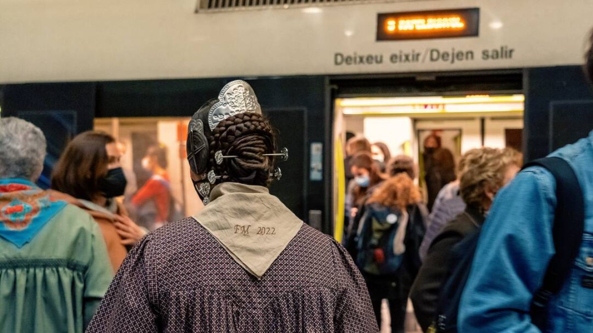 Imagen de archivo del Metrovalencia durante la semana fallera.